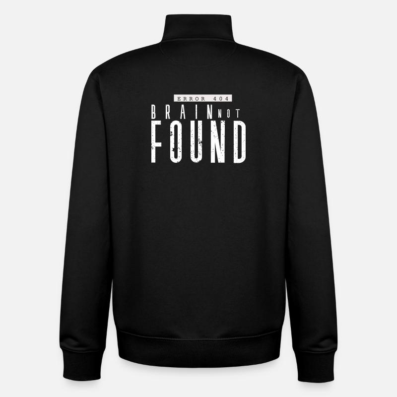 Erreur 404 Cerveau Perdu - Sweat zippé unisexe en coton bio Stanley/Stella - noir