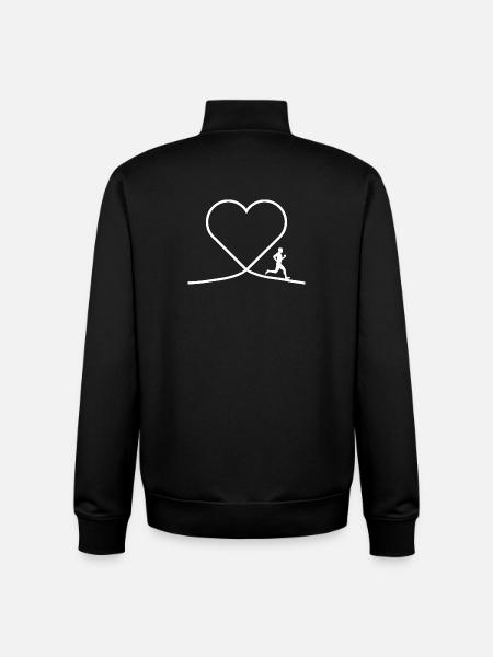Heart Jogger - Running Jogging Love Design - Unisex Organic Zip Sweatshirt by Stanley/Stella - black