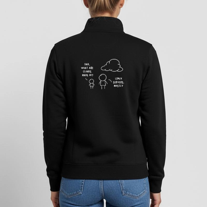 Linux Server Cloud Computing Lustiger Spruch Unisex Organic Zip Sweatshirt von Stanley/Stella