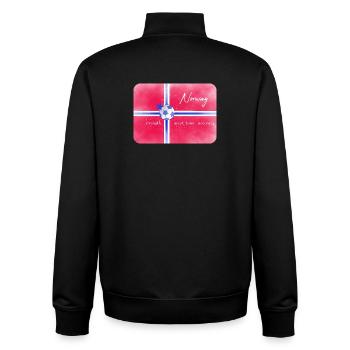 Norway flag with football jersey international matches - Unisex Organic Zip Sweatshirt by Stanley/Stella - black - Back - AI Model Male 185 light (185cm)