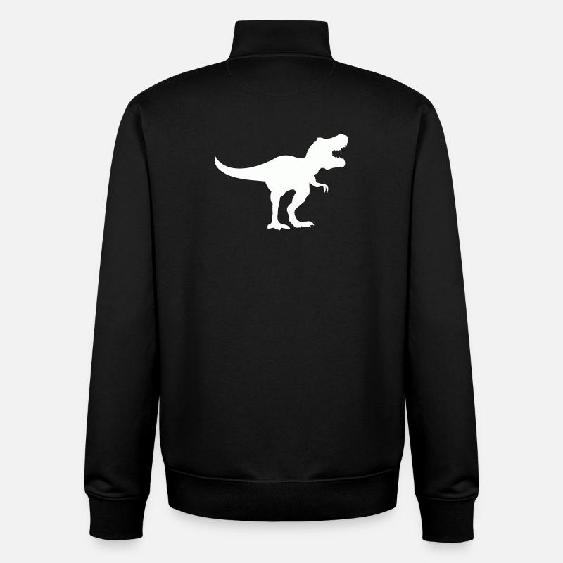 dinosaurier_trex - Sweat zippé unisexe en coton bio Stanley/Stella - noir