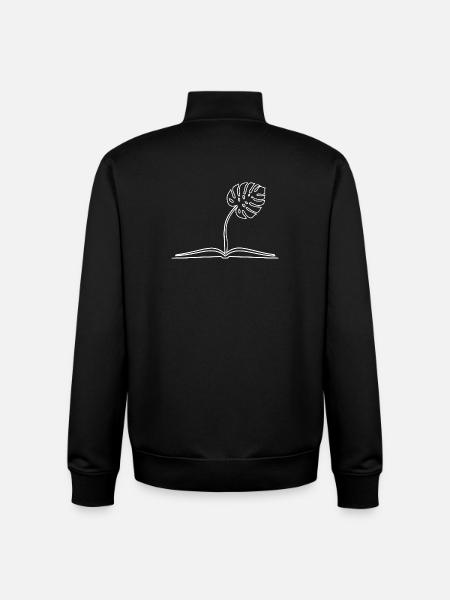 Growth Monstera Leaf Book - Unisex Organic Zip Sweatshirt by Stanley/Stella - black