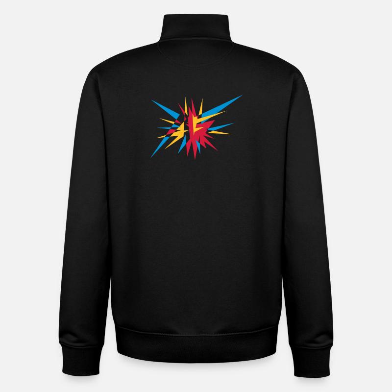 Explosion and rays - Unisex Organic Zip Sweatshirt by Stanley/Stella - black