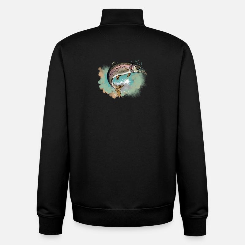 Forelle - Unisex Organic Zip Sweatshirt von Stanley/Stella - Schwarz
