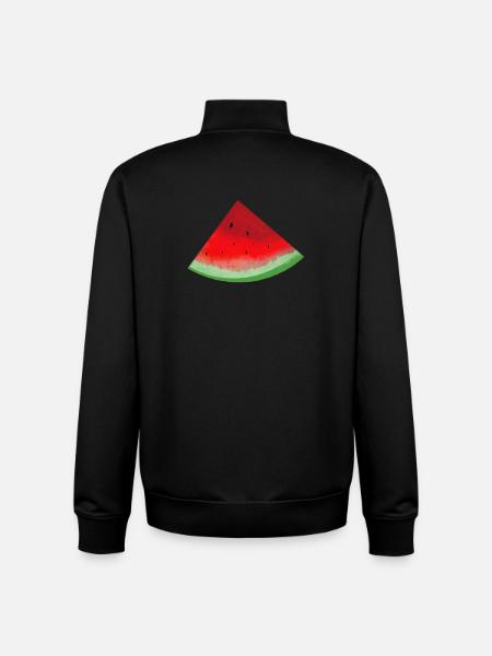 Pastèques aquarelle - Sweat zippé unisexe en coton bio Stanley/Stella - noir