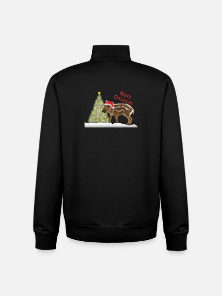 Merry Christmas, Freddy Frischling - Unisex Organic Zip Sweatshirt by Stanley/Stella - black