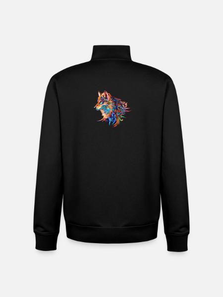 Wolf - Unisex Organic Zip Sweatshirt by Stanley/Stella - black
