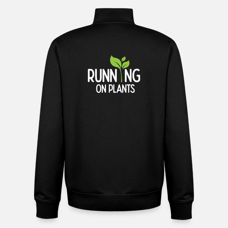 Running On Plants - Unisex Organic Zip Sweatshirt by Stanley/Stella - black