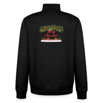 Décoration de Noël festive avec couronne de lumières - Sweat zippé unisexe en coton bio Stanley/Stella - noir - Dos - AI Model Male 185 light (185cm)