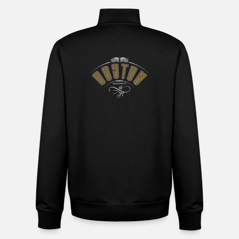 Boston Massachusetts - Unisex Organic Zip Sweatshirt von Stanley/Stella - Schwarz