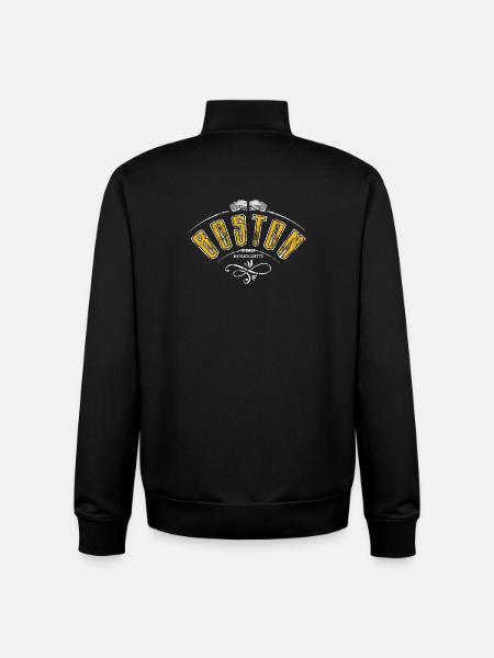 Boston grunge effect - Unisex Organic Zip Sweatshirt by Stanley/Stella - black