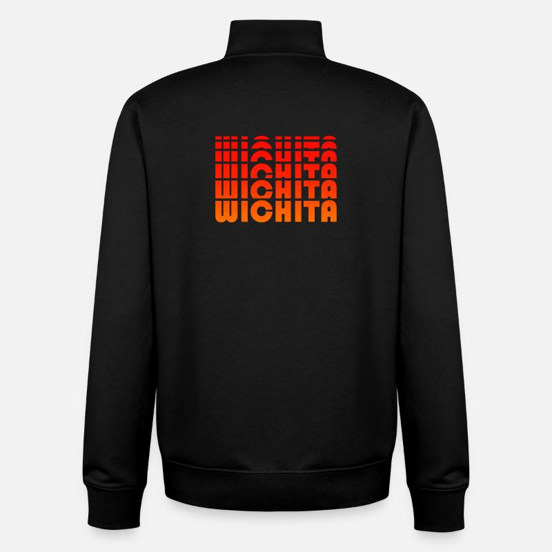 Wichita Gradient Font Development - Unisex Organic Zip Sweatshirt by Stanley/Stella - black