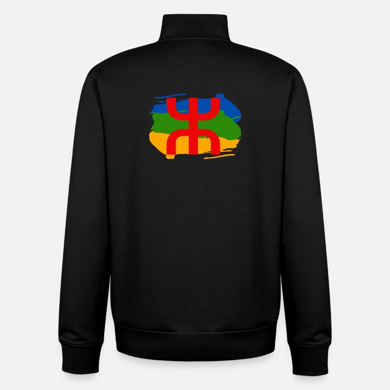 Amazigh Tshirt - Sweat zippé unisexe en coton bio Stanley/Stella - noir