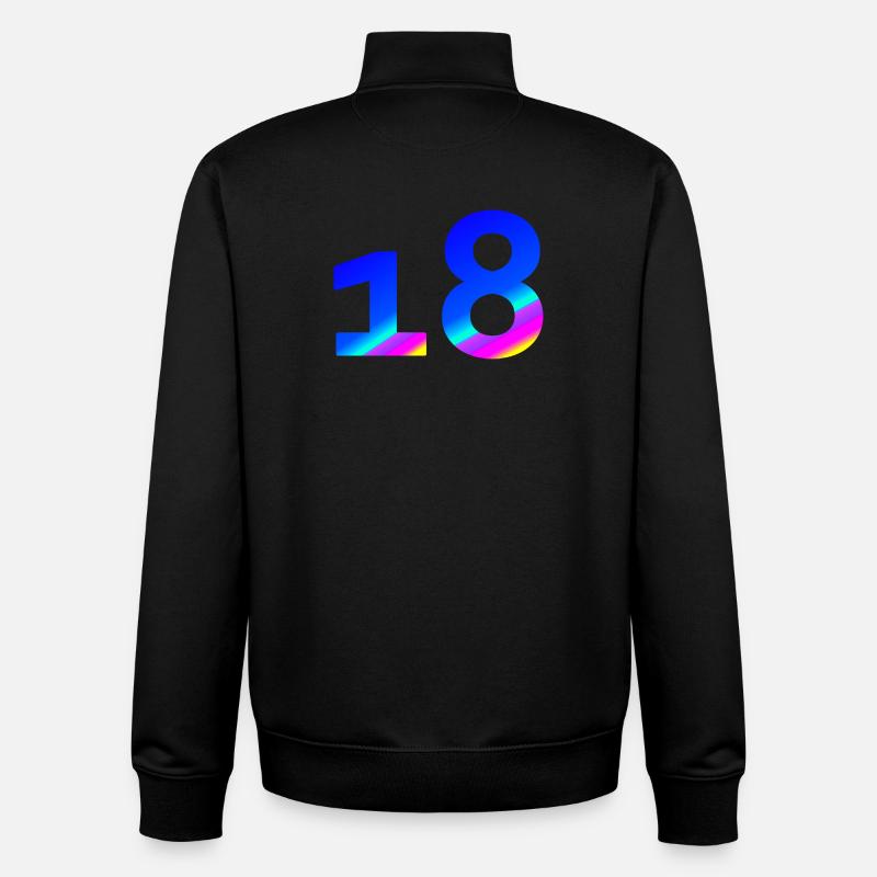 verschenken, 18 blauton mit Farbverlauf - Unisex Organic Zip Sweatshirt von Stanley/Stella - Schwarz