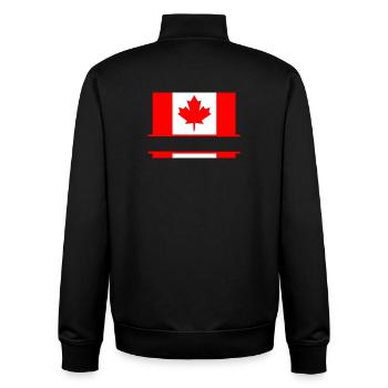 Drapeau du Canada avec un espace de la feuille d’érable pour le texte - Sweat zippé unisexe en coton bio Stanley/Stella - noir - Dos - AI Model Male 185 light (185cm)