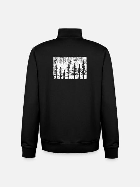 Monochrome Forest Silhouette - Unisex Organic Zip Sweatshirt by Stanley/Stella - black