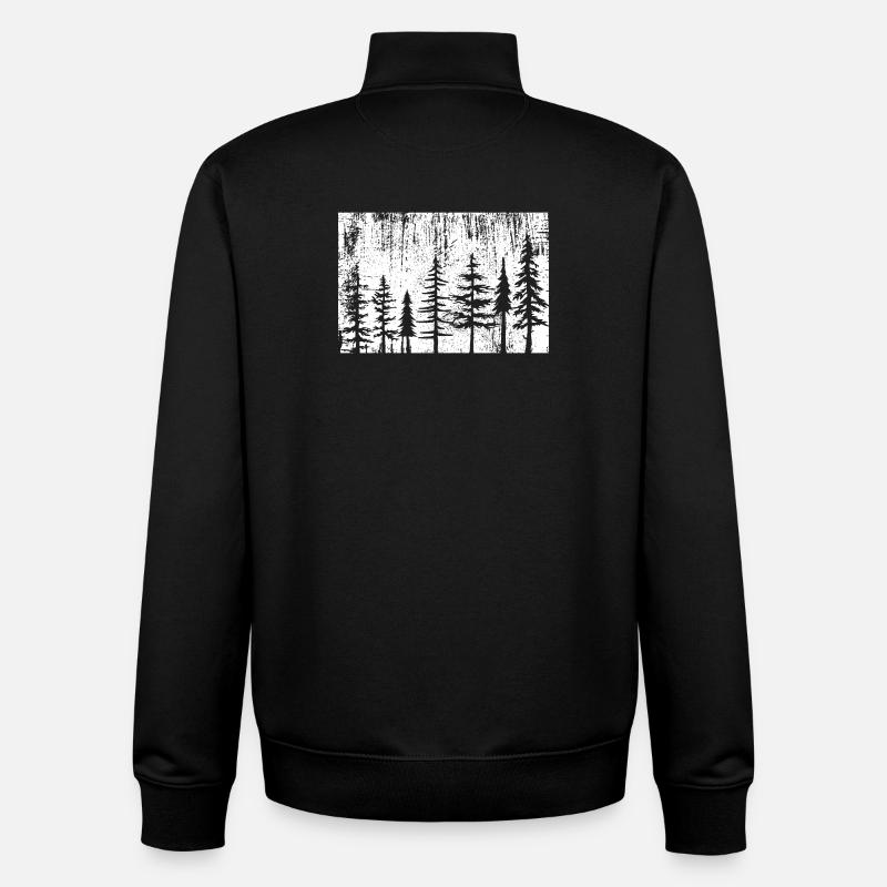 Silhouette Forêt Monochrome - Sweat zippé unisexe en coton bio Stanley/Stella - noir