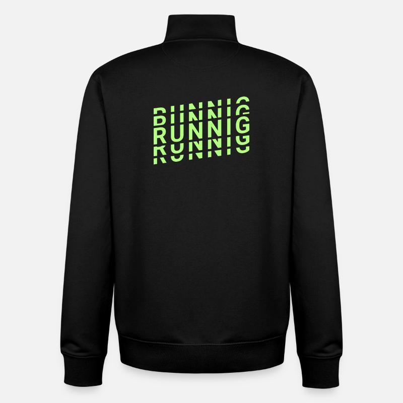 Course à pied - Mouvement - Sweat zippé unisexe en coton bio Stanley/Stella - noir