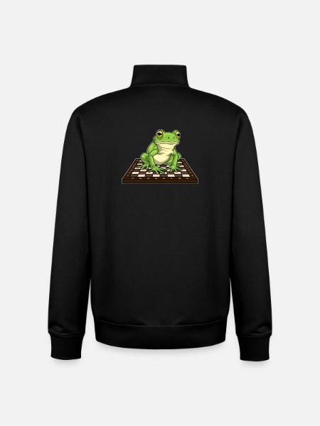 Jeu d’échecs Frog Chessboard - Sweat zippé unisexe en coton bio Stanley/Stella - noir