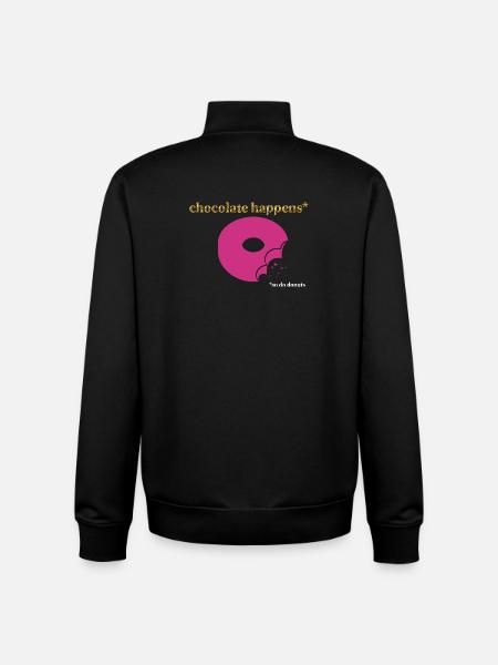Pink donut with chocolate accent - Unisex Organic Zip Sweatshirt by Stanley/Stella - black