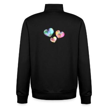 GELIEBTE. HERZ. MEISTER. VIELEN DANK. DANKE HERRIN. - Unisex Organic Zip Sweatshirt von Stanley/Stella - Schwarz - Hinten - AI Model Male 185 light (185cm)