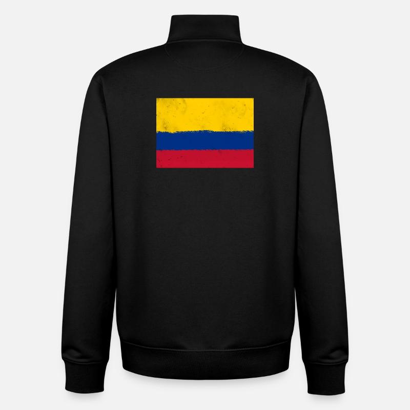Drapeau de la Colombie - Sweat zippé unisexe en coton bio Stanley/Stella - noir