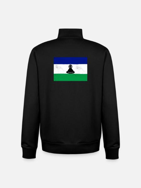 Drapeau du Lesotho - Sweat zippé unisexe en coton bio Stanley/Stella - noir