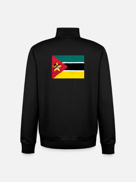Drapeau du Mozambique - Sweat zippé unisexe en coton bio Stanley/Stella - noir