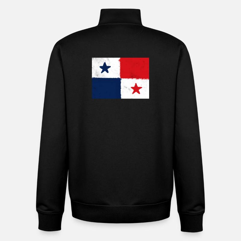Drapeau du Panama - Sweat zippé unisexe en coton bio Stanley/Stella - noir