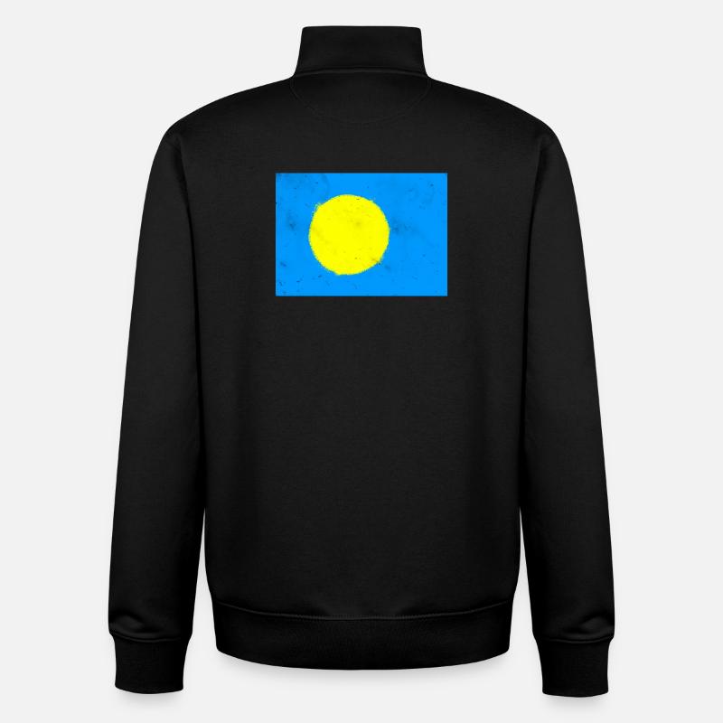 Drapeau des Palaos - Sweat zippé unisexe en coton bio Stanley/Stella - noir