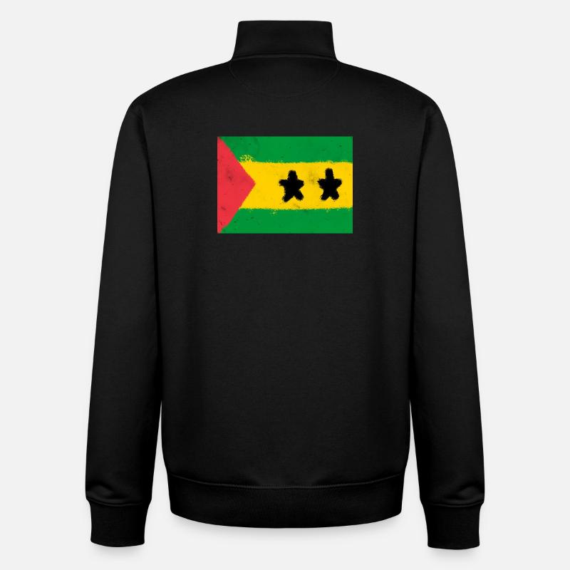 Drapeau de São Tomé-et-Príncipe - Sweat zippé unisexe en coton bio Stanley/Stella - noir