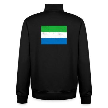 Flag of Sierra Leone - Unisex Organic Zip Sweatshirt by Stanley/Stella - black - Back - AI Model Male 185 light (185cm)