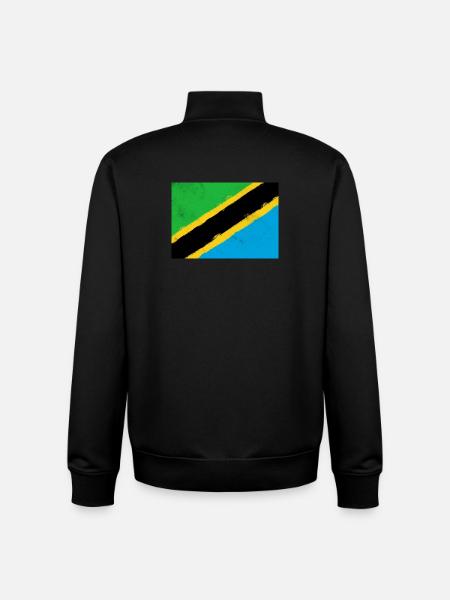 Drapeau de la Tanzanie - Sweat zippé unisexe en coton bio Stanley/Stella - noir