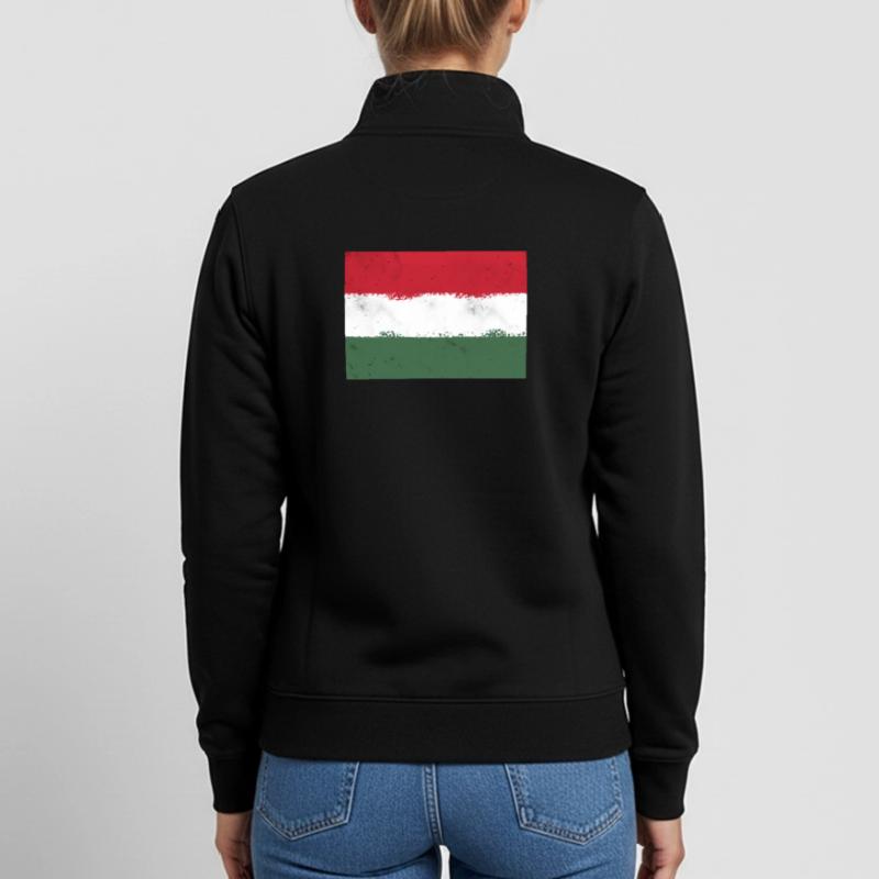Drapeau de la Hongrie Sweat zippé unisexe en coton bio Stanley/Stella