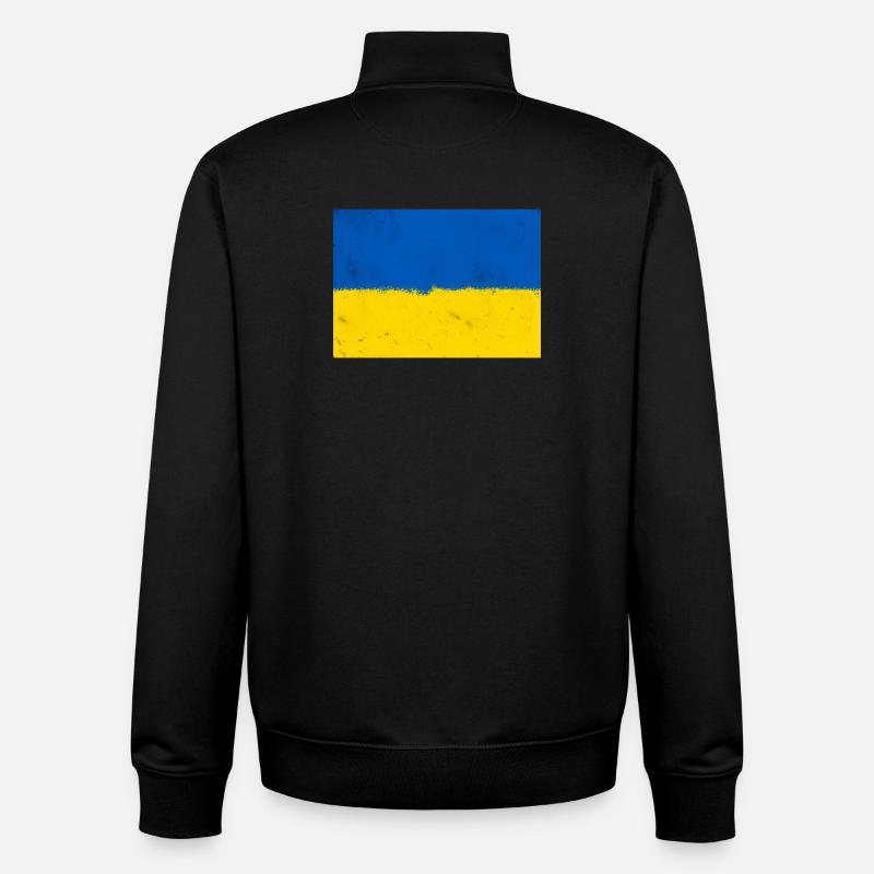 Drapeau de l’Ukraine - Sweat zippé unisexe en coton bio Stanley/Stella - noir