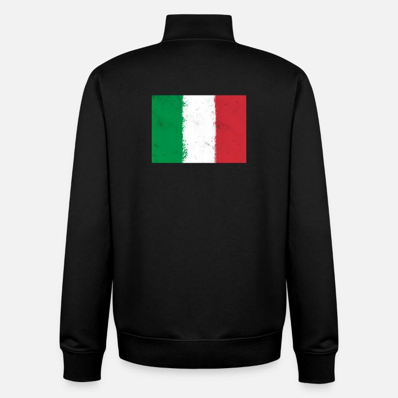 Drapeau de l’Italie - Sweat zippé unisexe en coton bio Stanley/Stella - noir