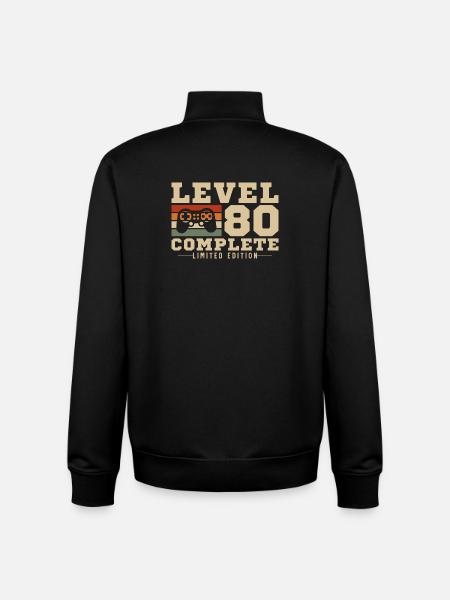 Level 80 Complete 80th Anniversary Gift - Unisex Organic Zip Sweatshirt by Stanley/Stella - black