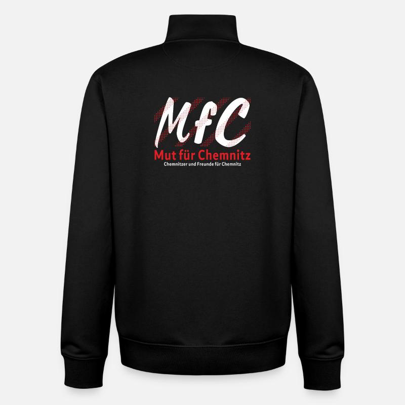 Chemnitz Courage pour Chemnitz - Sweat zippé unisexe en coton bio Stanley/Stella - noir