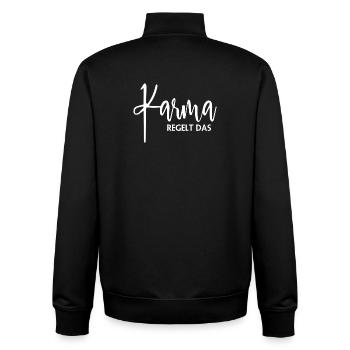 Le karma gouverne le yoga - Sweat zippé unisexe en coton bio Stanley/Stella - noir - Dos - AI Model Male 185 light (185cm)