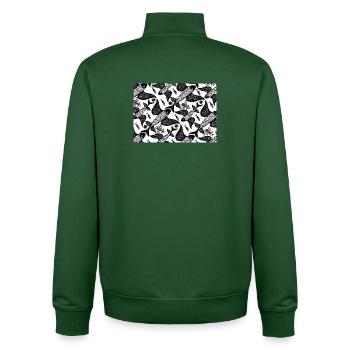Labyrinth_der_Fische - Sweat zippé unisexe en coton bio Stanley/Stella - vert bouteille - Dos - AI Model Male 185 dark (185cm)