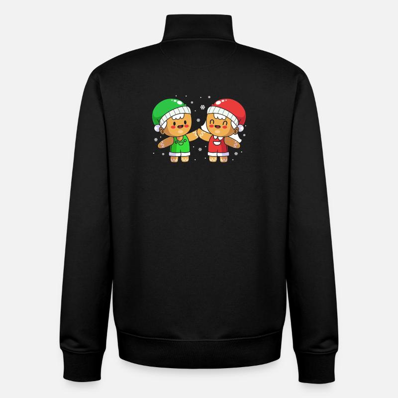 Christmas gingerbread gingerbread man - Unisex Organic Zip Sweatshirt by Stanley/Stella - black