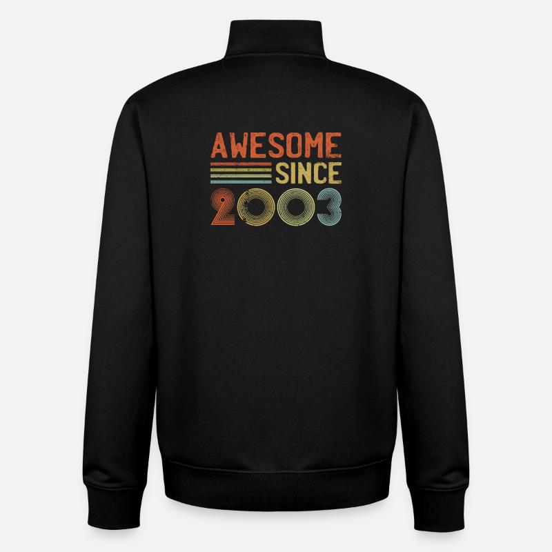 Retro 2003 Celebration Graph Text - Unisex Organic Zip Sweatshirt by Stanley/Stella - black