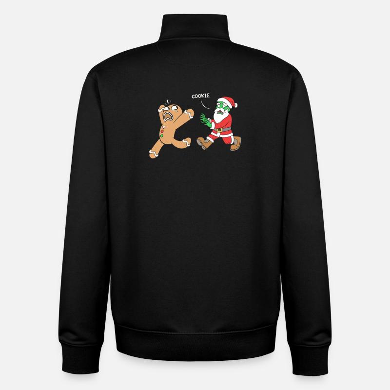 Gingerbread Christmas Gingerbread Man Gingerbread - Unisex Organic Zip Sweatshirt by Stanley/Stella - black