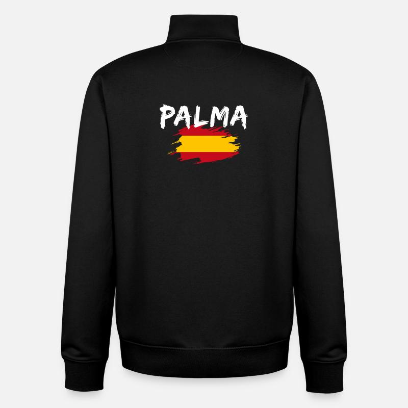 Palma, Espagne - Sweat zippé unisexe en coton bio Stanley/Stella - noir