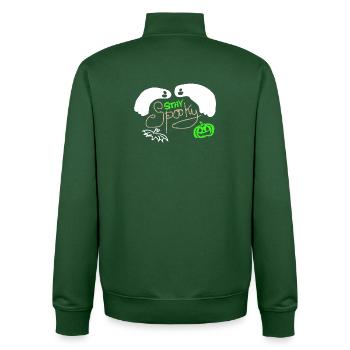 Stay Spooky - Unisex Organic Zip Sweatshirt von Stanley/Stella - Flaschengrün - Hinten - AI Model Male 185 dark (185cm)