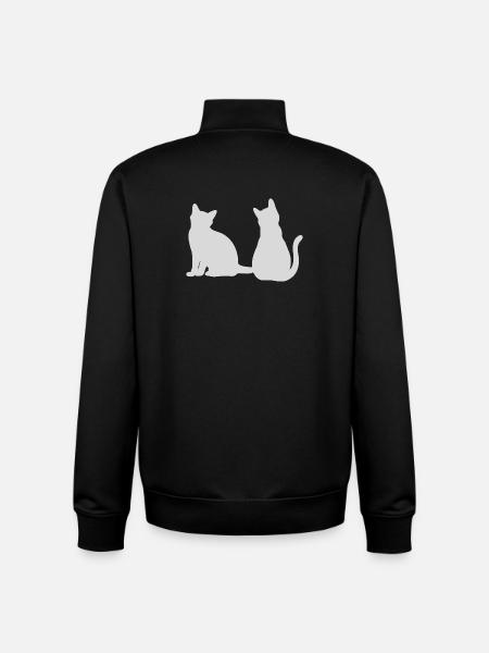 Cats Back to Back Design - Unisex Organic Zip Sweatshirt by Stanley/Stella - black