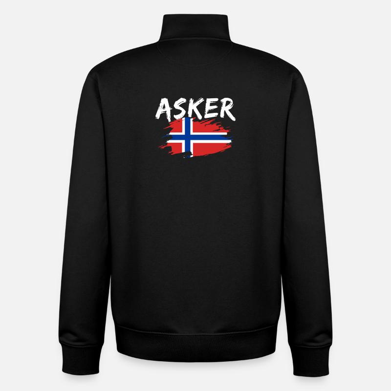 Asker, Norway - Unisex Organic Zip Sweatshirt by Stanley/Stella - black