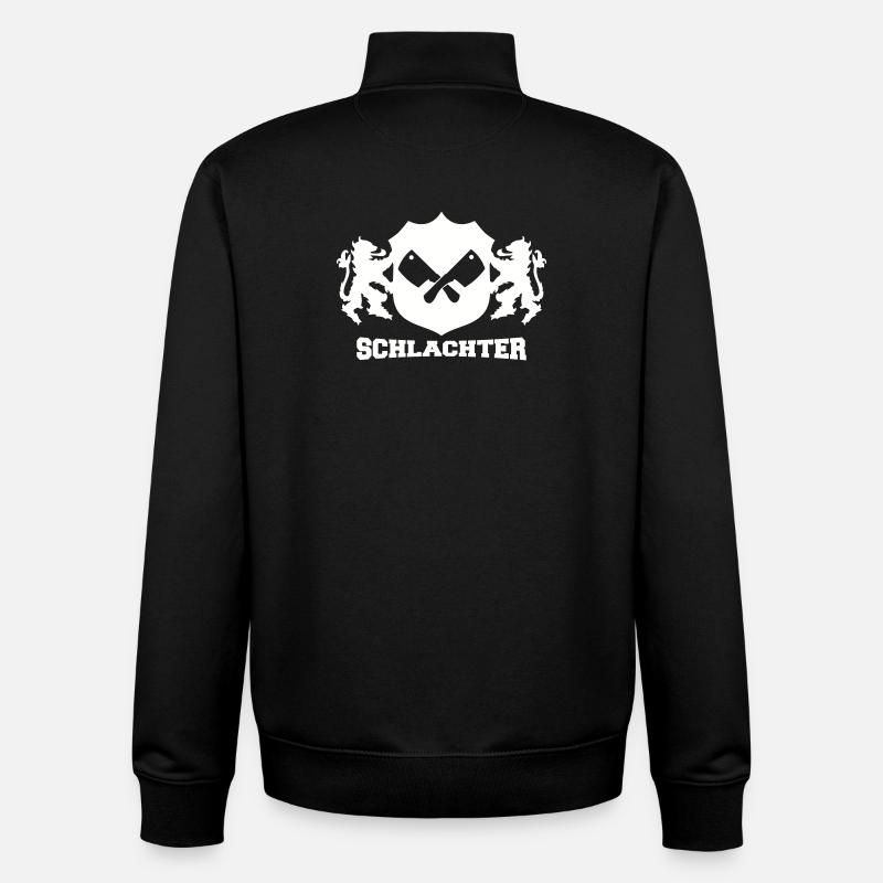 Emblème du boucher - Sweat zippé unisexe en coton bio Stanley/Stella - noir