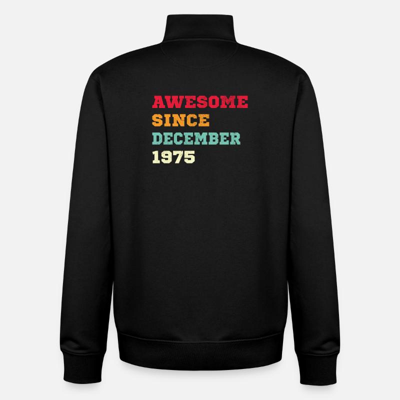 1975 Dezember Vintage Geburtstagsgeschenk - Unisex Organic Zip Sweatshirt von Stanley/Stella - Schwarz