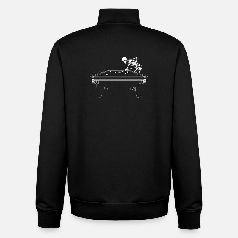 Le squelette joue au snooker - Sweat zippé unisexe en coton bio Stanley/Stella - noir